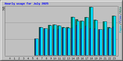 Hourly usage for July 2025